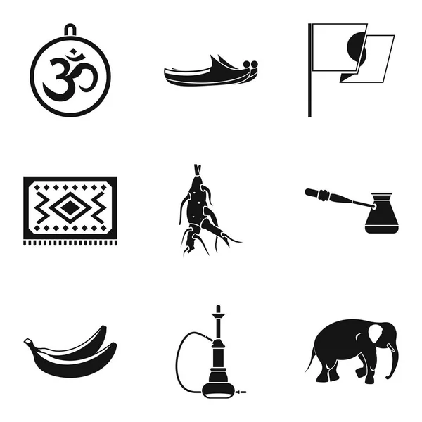 Conjunto de iconos de cosa curativa, estilo simple — Vector de stock