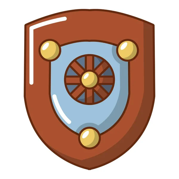 Icono de escudo, estilo de dibujos animados — Vector de stock