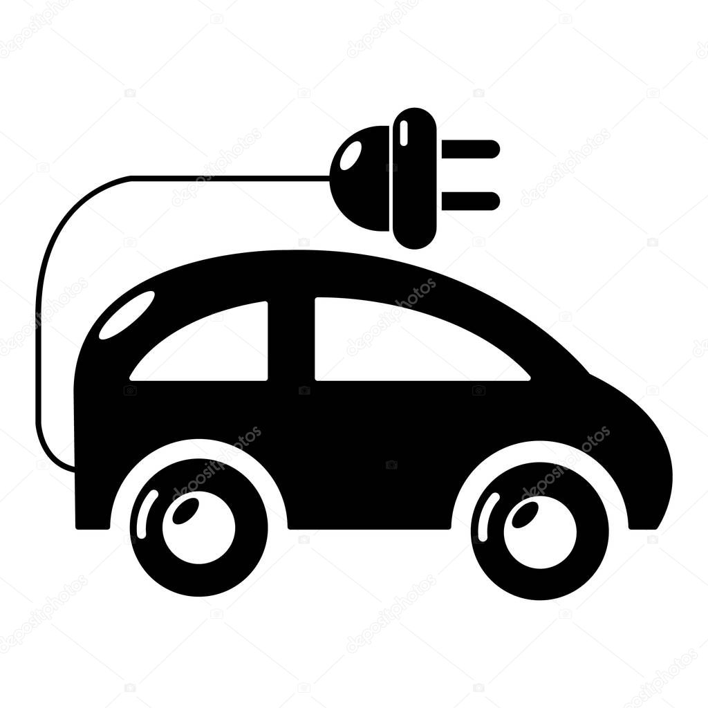Modern electric car icon, simple style