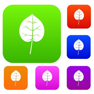 Linden yaprak renk koleksiyonu ayarla