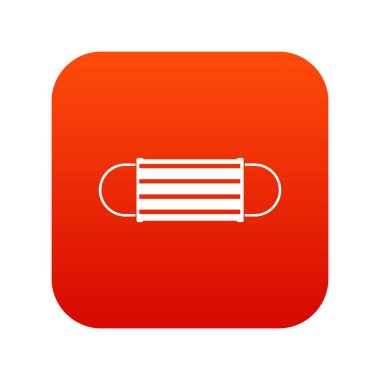 Tek kullanımlık yüz maskesi simgesi dijital kırmızı