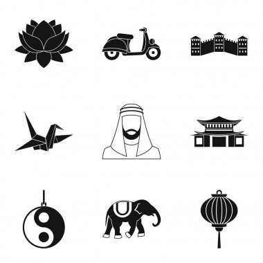 İnanç Icons set, basit tarzı