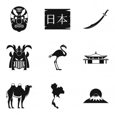 Dönem Icons set, basit tarzı