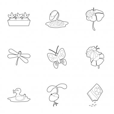 Bahçe Bitkileri ve Aksesuar Icons set