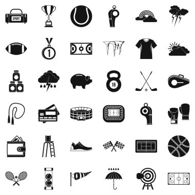 Spor Icons set, basit tarzı