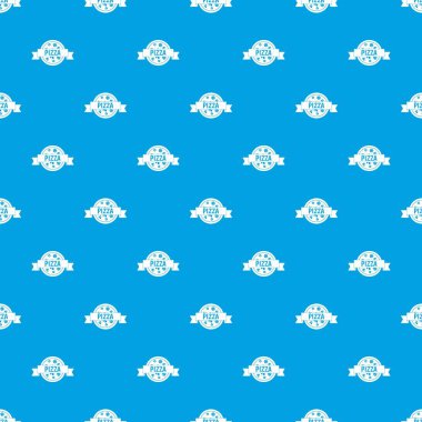 Pizza etiket şerit deseni kesintisiz mavi