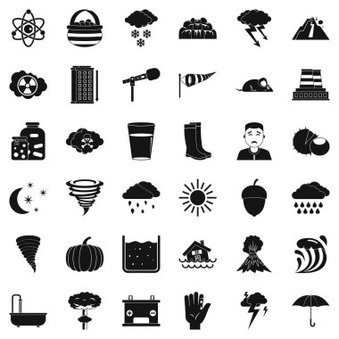 Meteoroloji Icons set, basit tarzı