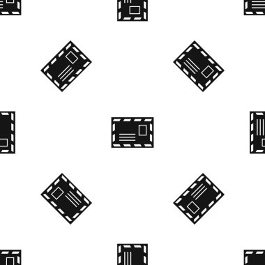 Posta zarf damga desen sorunsuz siyah