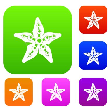 Deniz yıldızı renk koleksiyonu ayarla