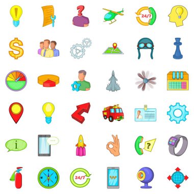 Office Icons set, karikatür tarzı