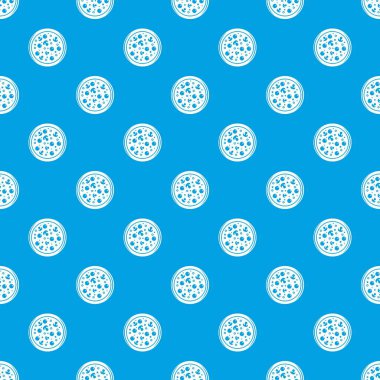 Zeytin ve mantarlı pizza desen kesintisiz mavi