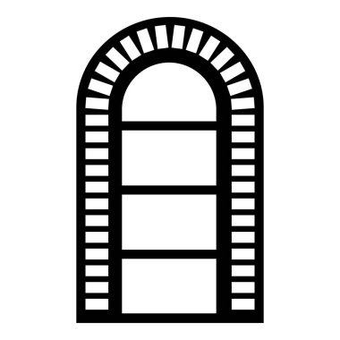 Dar pencere çerçevesi simgesi, basit siyah stil
