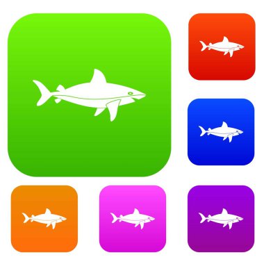 Köpek balığı balık renk koleksiyonu ayarla