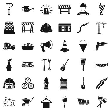 İngiliz anahtarı Icons set, basit tarzı