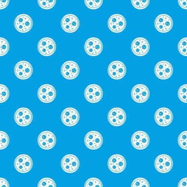 Sosis ve zeytin lezzetli pizza desen kesintisiz mavi