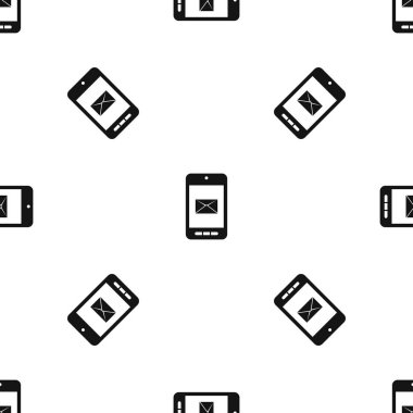 E-posta simgesi ekran desen sorunsuz siyah ile Smartphone