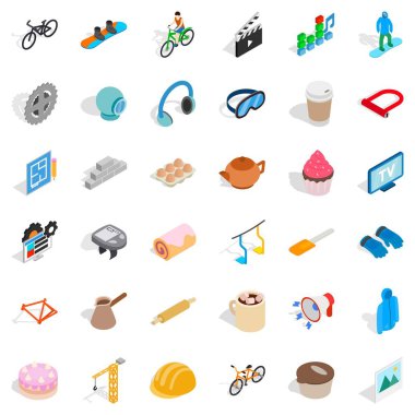 Clapper Icons set, izometrik stili