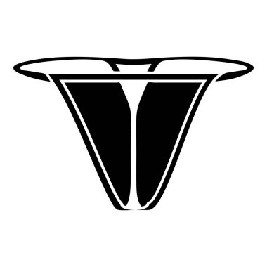 Modern bikini simgesi, basit siyah stil