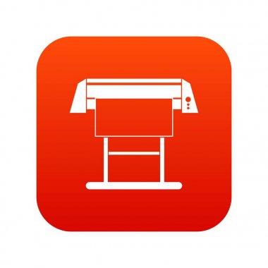 Geniş formatlı mürekkep püskürtmeli yazıcı simgesini dijital kırmızı