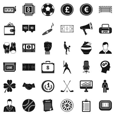 Piyango Icons set, basit tarzı