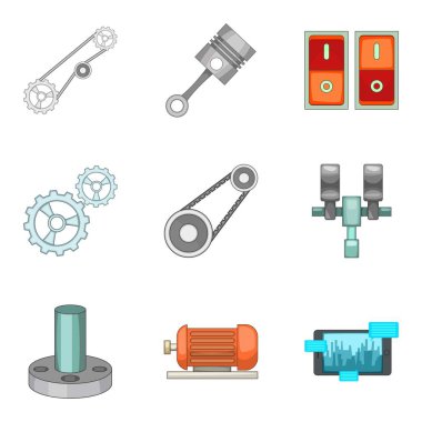 Tezgah Icons set, karikatür tarzı