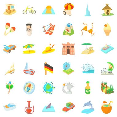 Geri kalan Icons set, karikatür tarzı