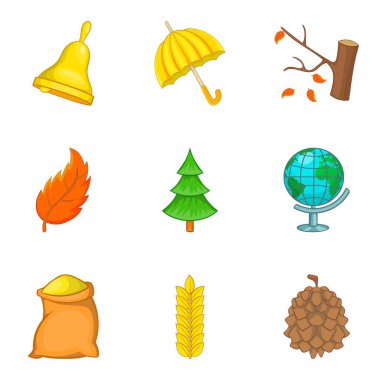 Yapraksızlaşma Icons set, karikatür tarzı