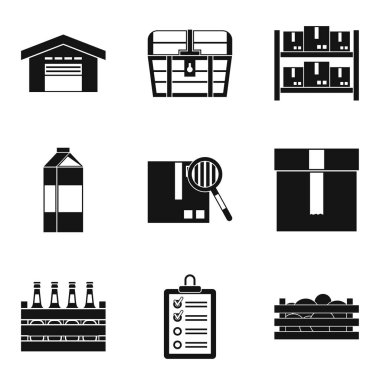 Kutusu simgeleri kümesinde, basit stil paketi