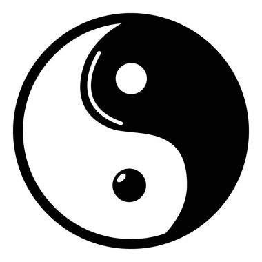 Yin yang sembolü Taoizm simgesi, basit tarzı