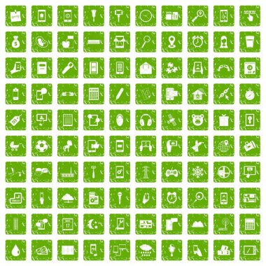 100 mobil app simgeleri grunge yeşil ayarla