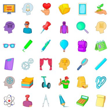 Diploma Icons set, karikatür tarzı