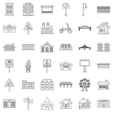 Bölge Icons set, anahat stili