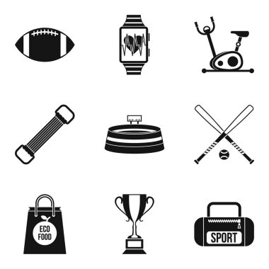 Spor savaşlar Icons set, basit tarzı