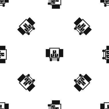 Kargo kamyon yük desen sorunsuz siyah