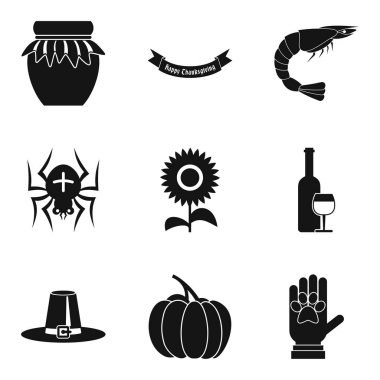 Tüm azizler günü Icons set, basit tarzı