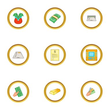 ATM Icons set, karikatür tarzı