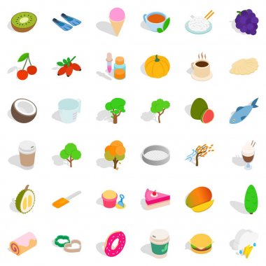 Ağaç Icons set, izometrik stili