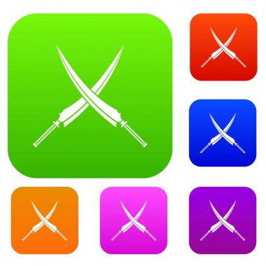 Samuray kılıç renk koleksiyonu ayarla