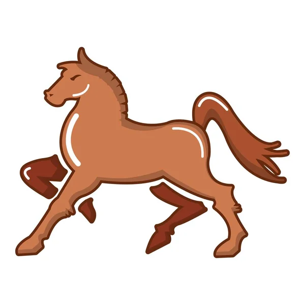 Ícone de cavalo de cavaleiro medieval, estilo cartoon —  Vetores de Stock