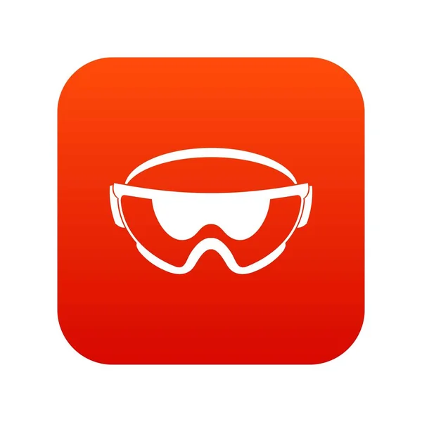 Schutzbrillensymbol digital rot — Stockvektor
