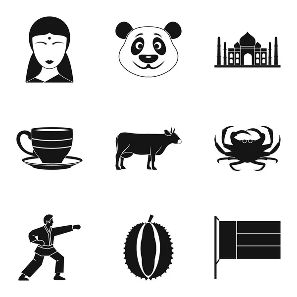 Conjunto de iconos de la vida cotidiana, estilo simple — Vector de stock