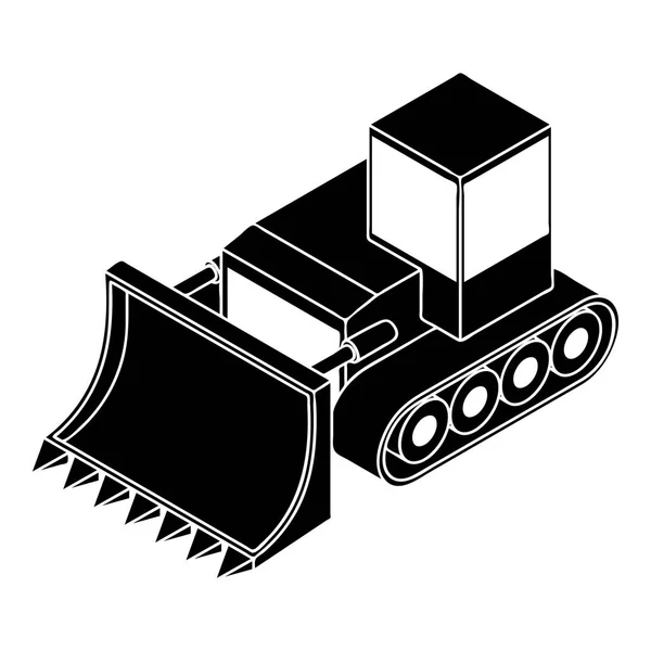 Icône bulldozer, style simple — Image vectorielle