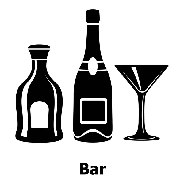 Bar icon, simple black style — Stock Vector