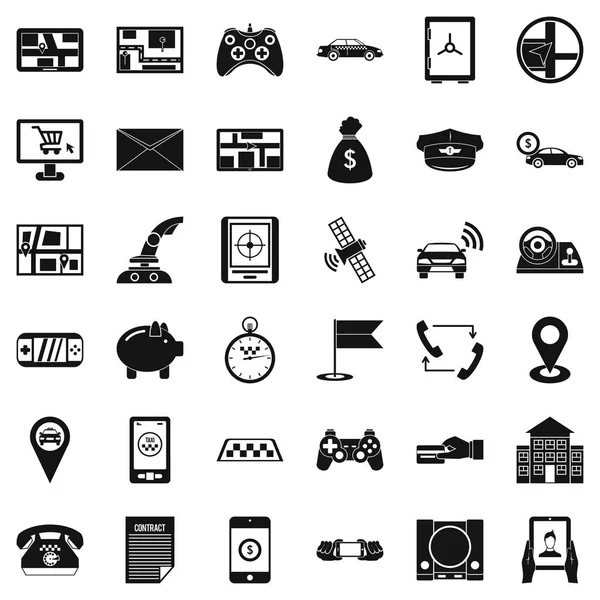 Adres Icons set, basit tarzı