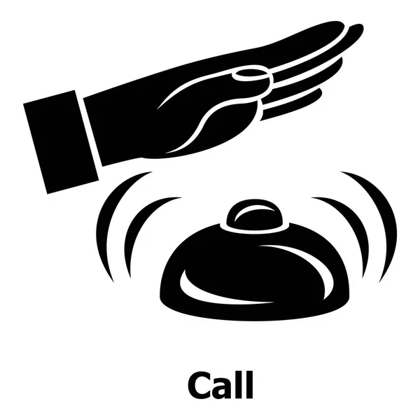Icono de campana de hotel, estilo negro simple — Archivo Imágenes Vectoriales