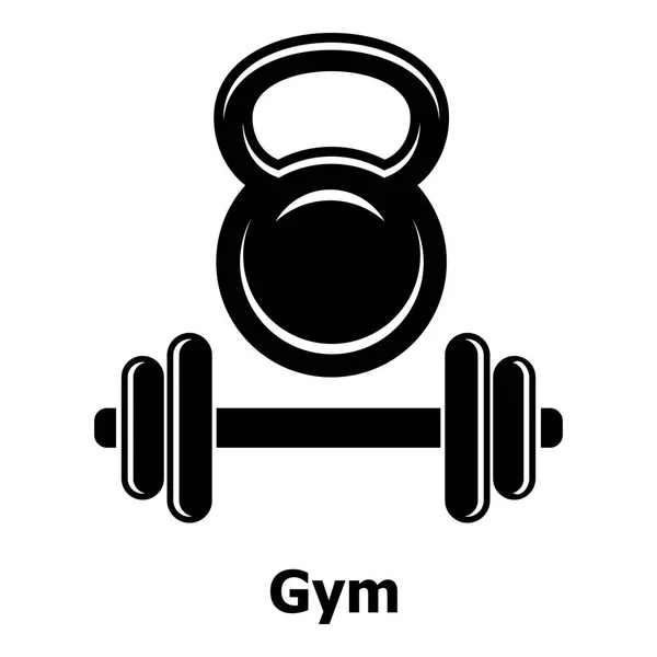 Γυμναστήριο icon metall, απλό στυλ μαύρο — Διανυσματικό Αρχείο