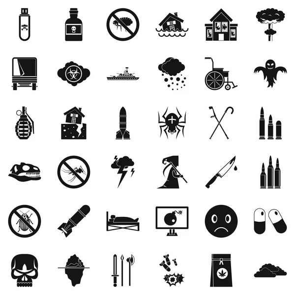 Conjunto de iconos de bomba, estilo simple — Vector de stock