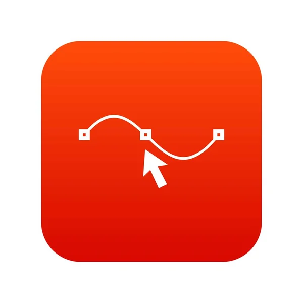 Disegnare l'icona curva digitale rossa — Vettoriale Stock