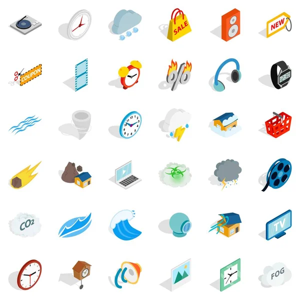 Kamera Icons set, izometrik stili