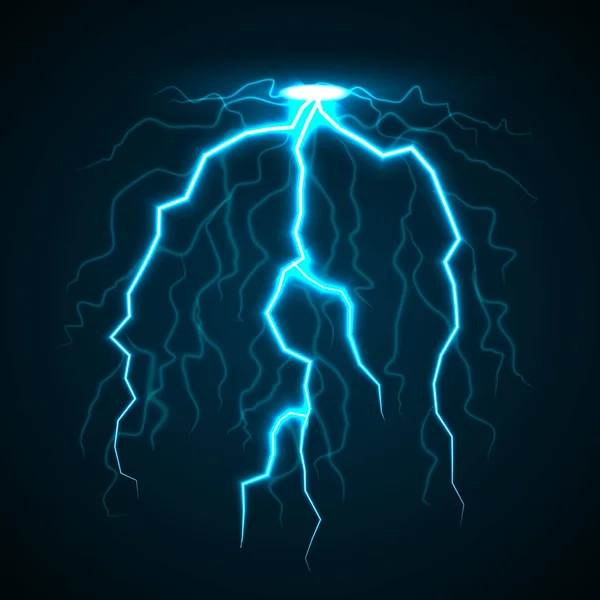 Storm Thunderbolt concetto di sfondo, stile realistico — Vettoriale Stock